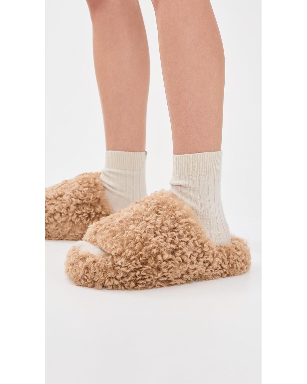 Apparis White Dillon Bouclette Slides