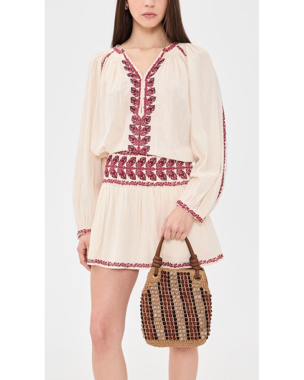 Veronica Beard Multicolor Small Beaded Slouch Bag