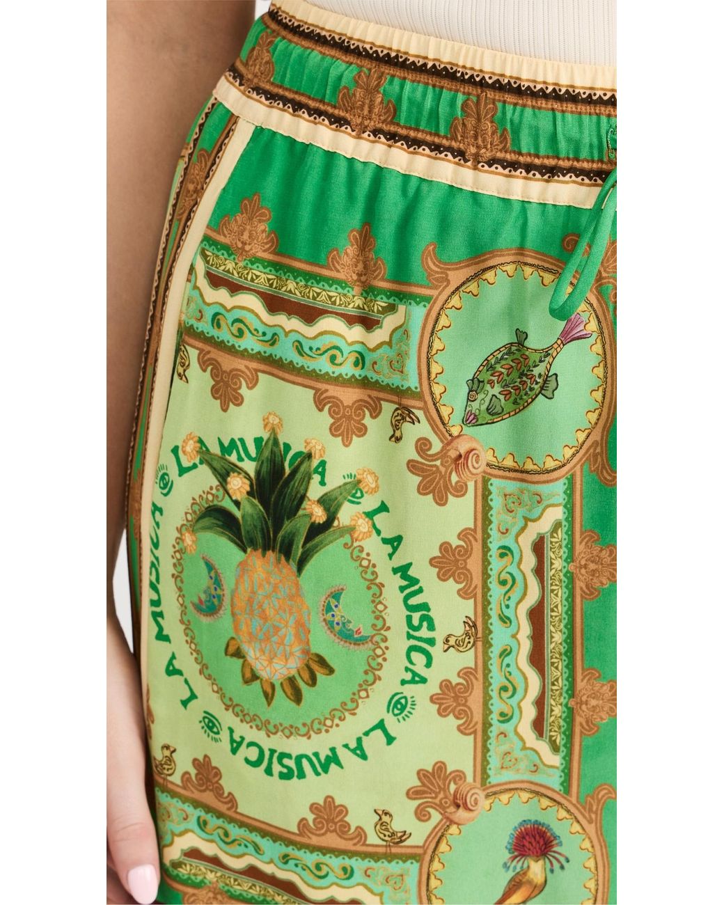 パンツ Alemais Grass Green La Musica Trousers LA MUSICA SILK PANT – ALEMAIS