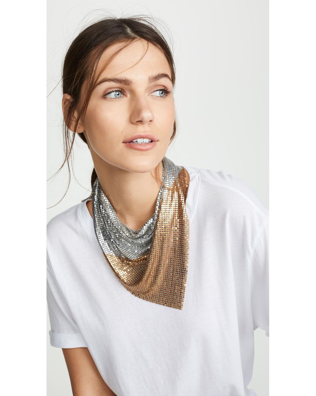 Silver scarf deals necklace
