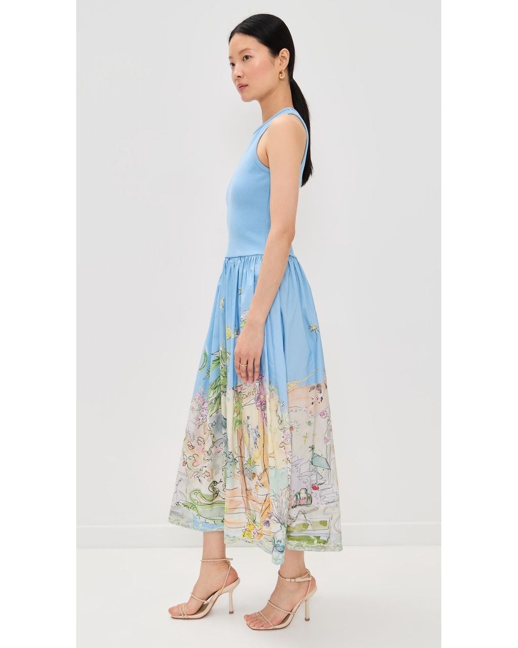 knee length dresses for ladies ALÉMAIS Anouk Tank Midi Dress size 14 - Passion main image 0