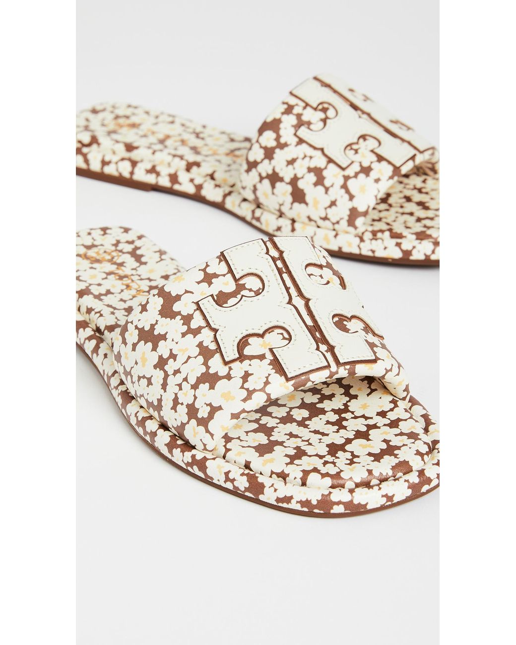 Tory Burch Leather Double T Sport Slides - Lyst