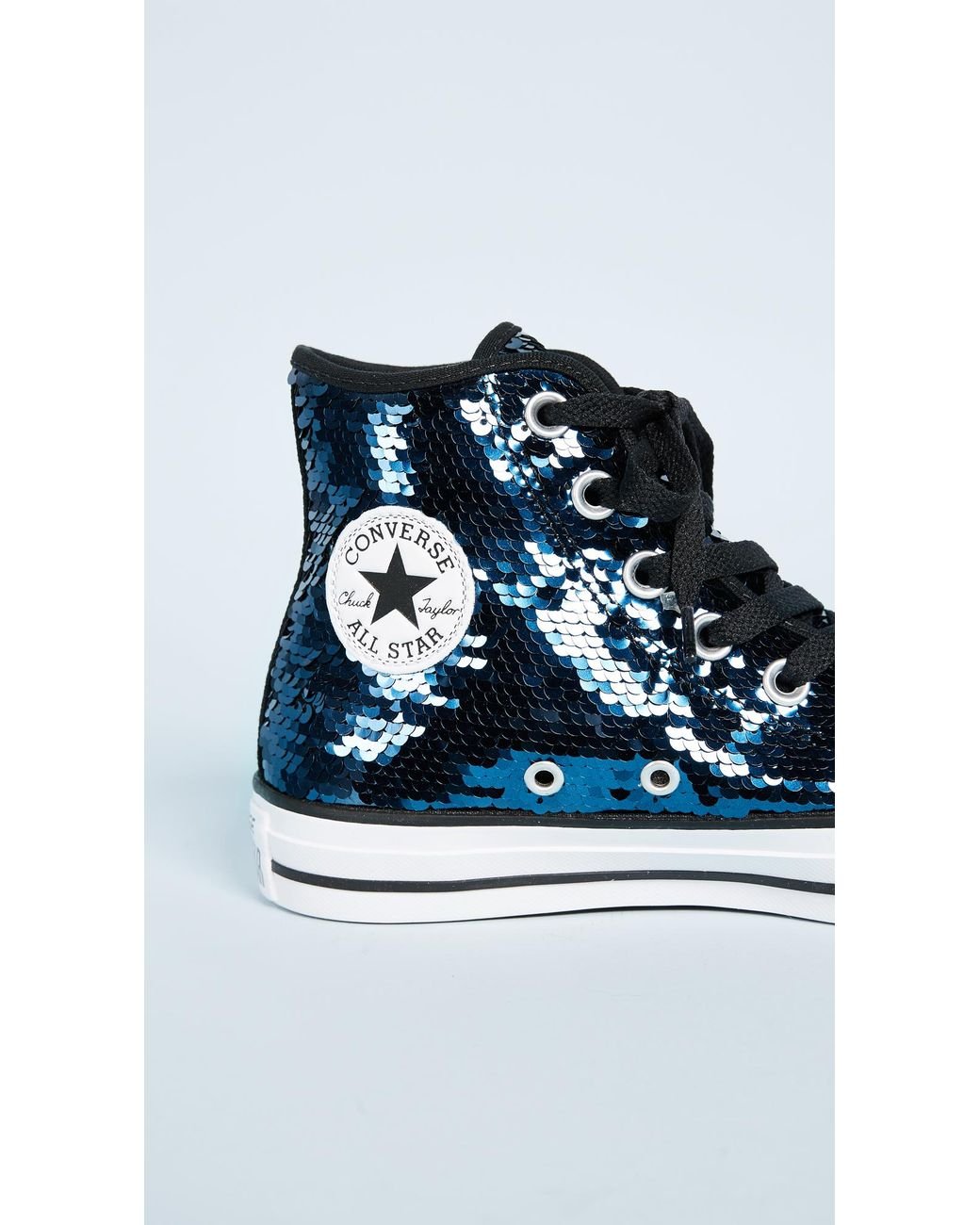 Converse Chuck Taylor All Star Sequins High Top Sneakers in Blue | Lyst