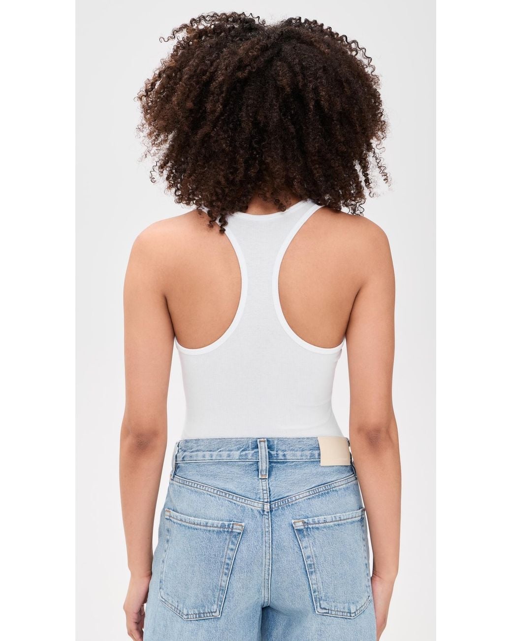 Commando White Better Than Basic Rib Tank Thong Bodysuit