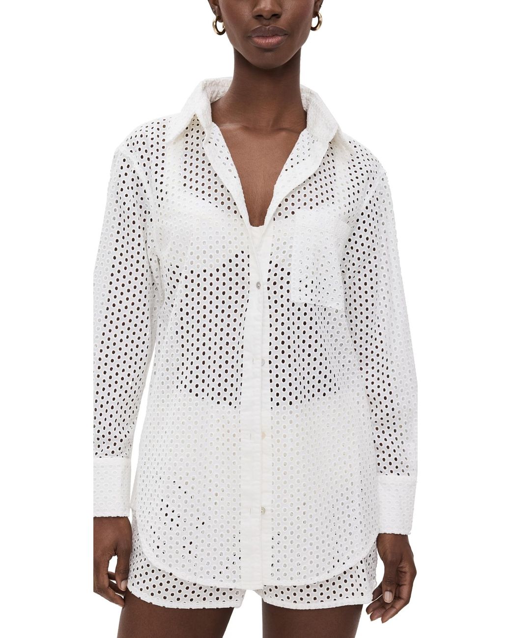 Solid & Striped White The Bronte Button Down Coverup