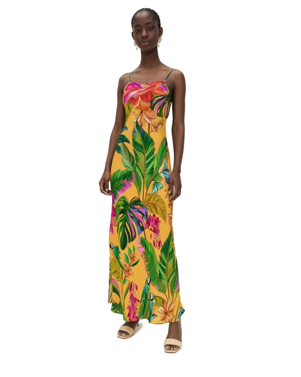 FARM Rio Birds Singing Slip Maxi Dress in White | Lyst