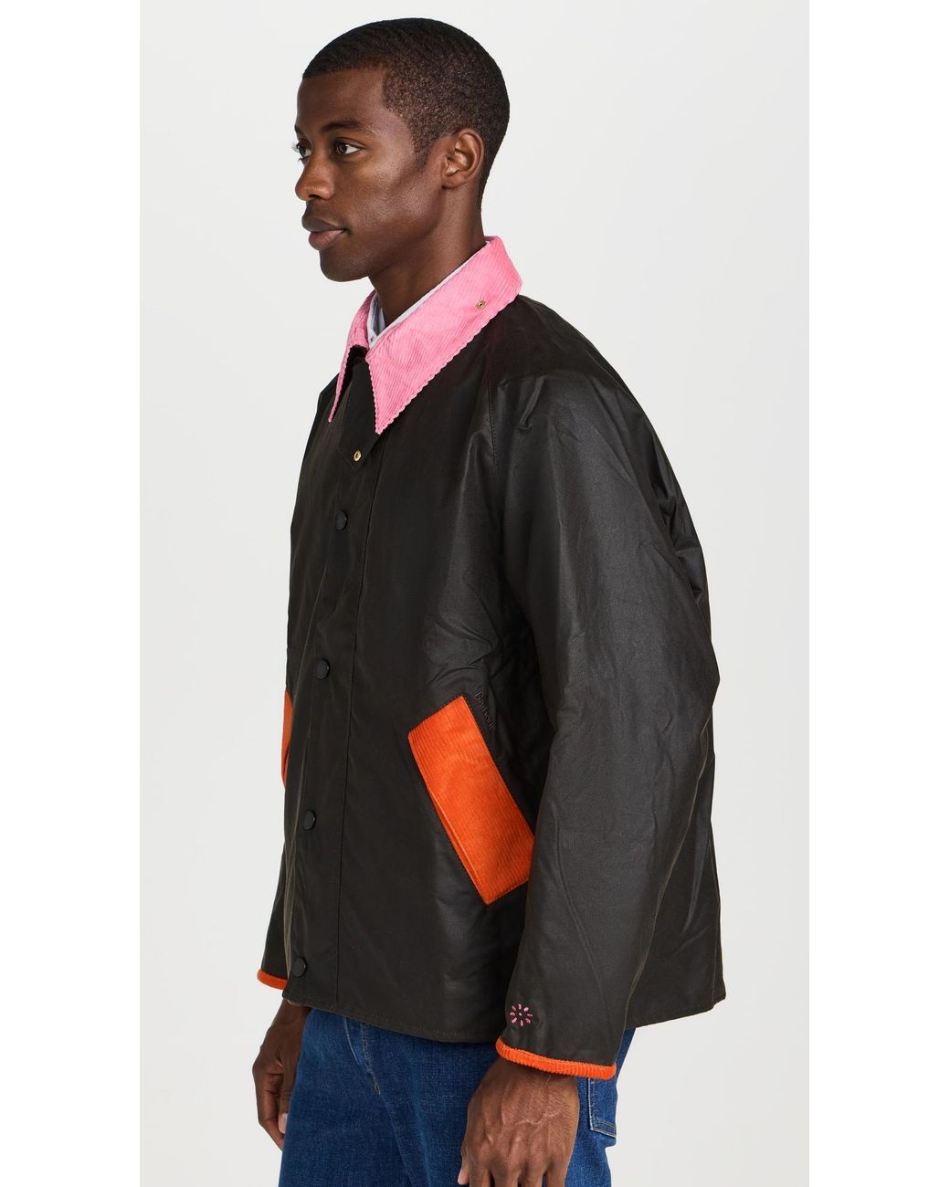 Flower Mountain Barbour X Tranport Wax Jacket Olive/fuchia in