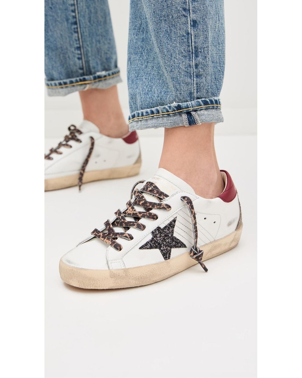 Golden Goose Super Star Nappa Upper Heel And Toe Suede Spur
