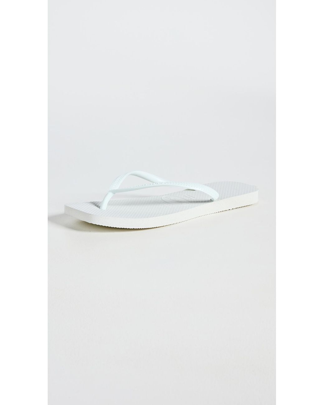 Havaianas White Slim Square Flip Flops