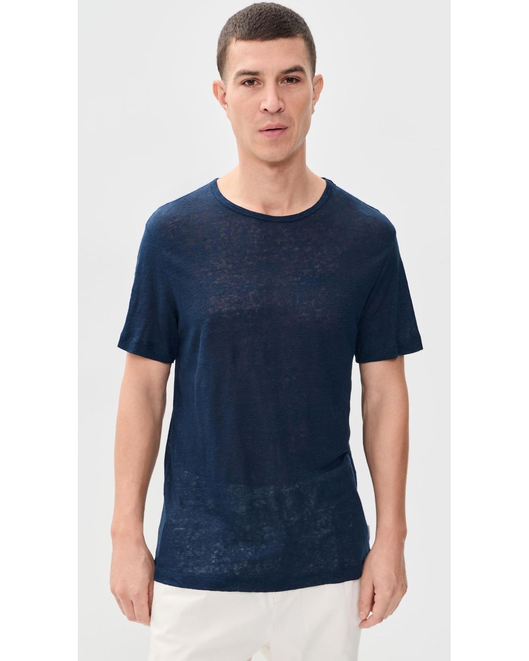 Onia Blue Chad Linen Tee for men