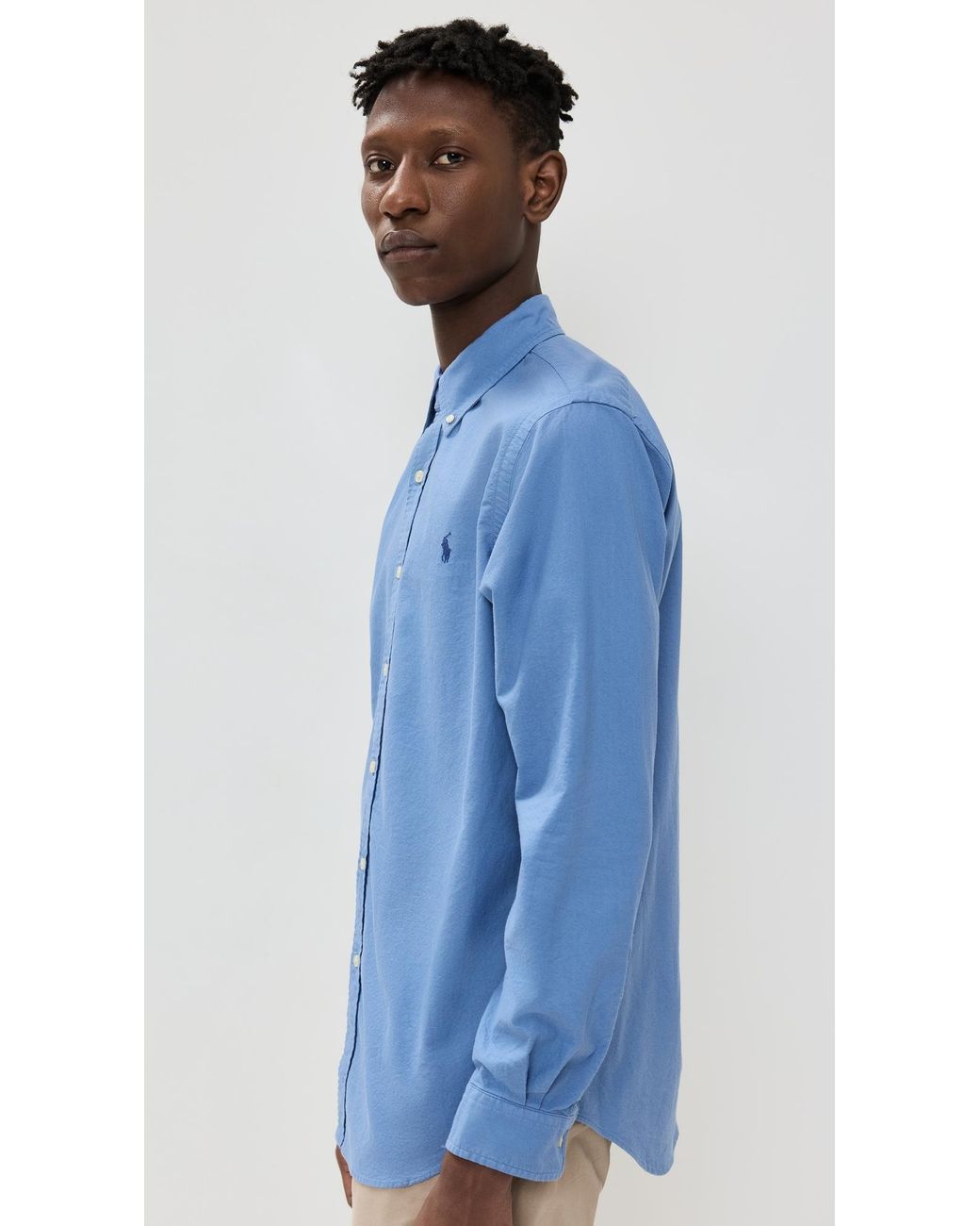 Polo Ralph Lauren Classic Fit Garment Dyed Oxford Shirt in Blue for Men ...
