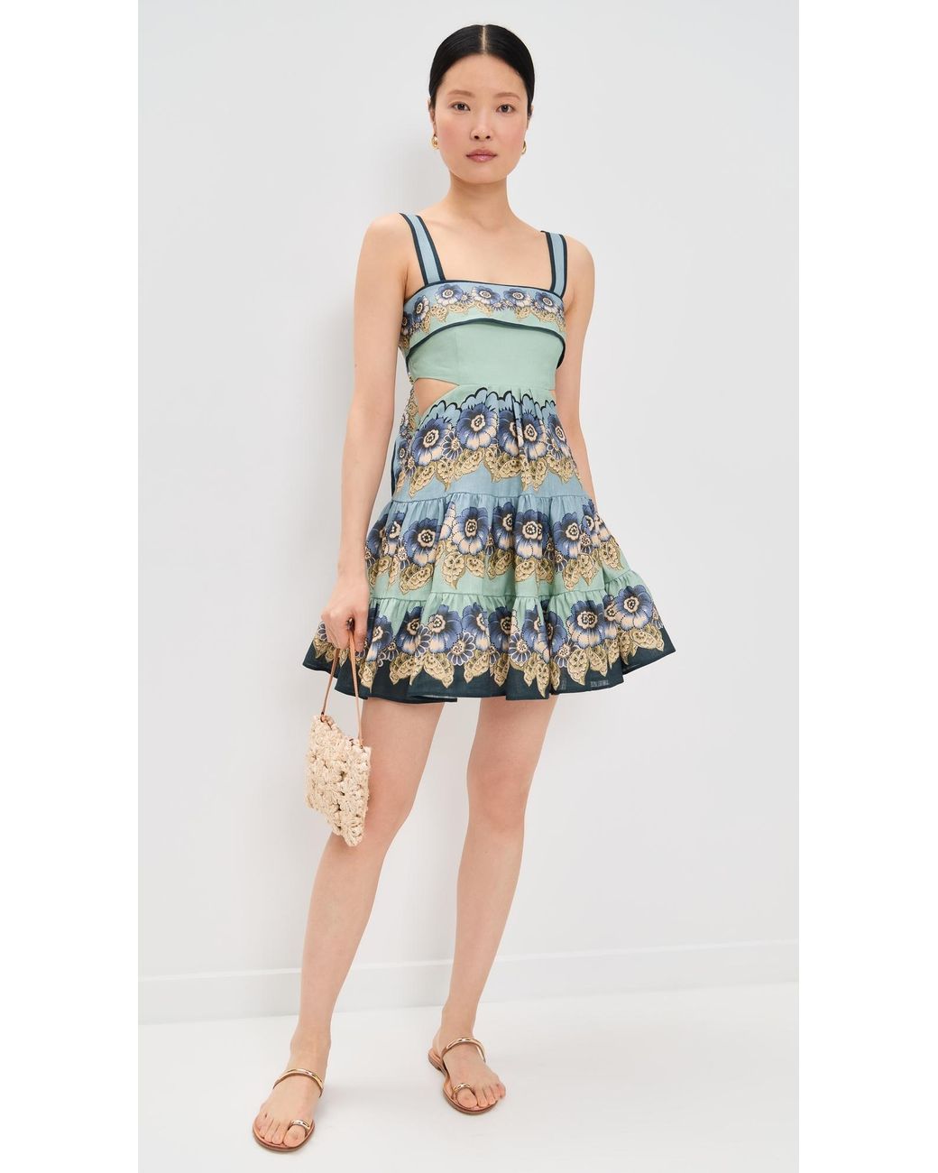 ALMAIS Madalena Cut Out Mini Dress in Blue | Lyst