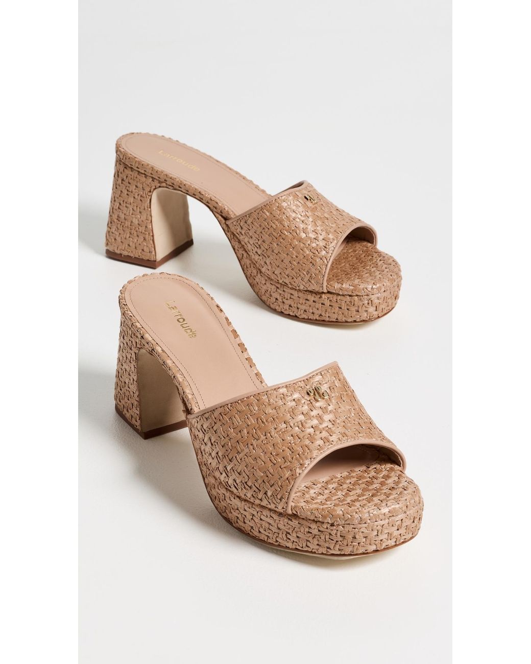 Larroude Natural Dolly Low Mules