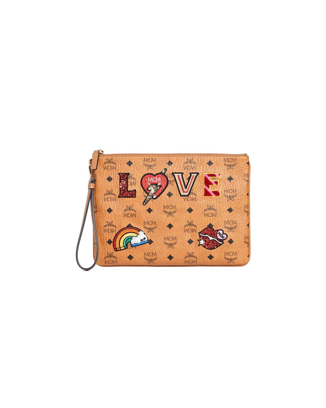 Mcm bag with patches sale