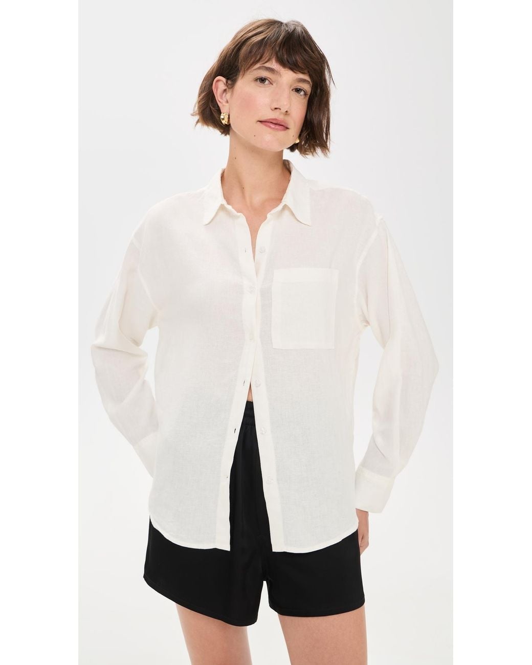 Z Supply White Perfect Button Down Shirt