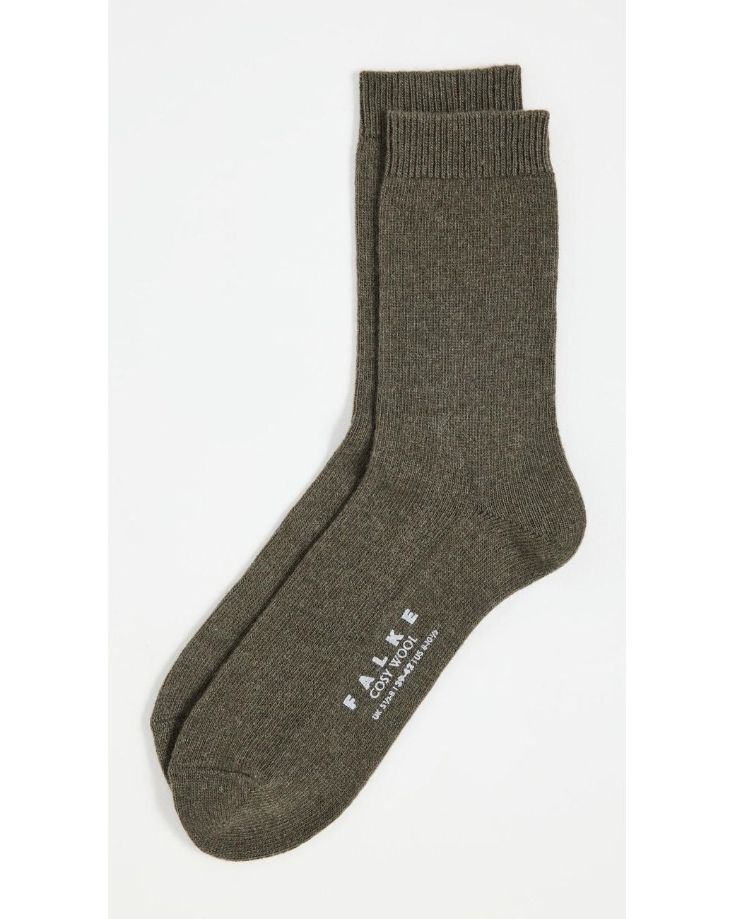 Falke Gray Cozy Wool Socks Military