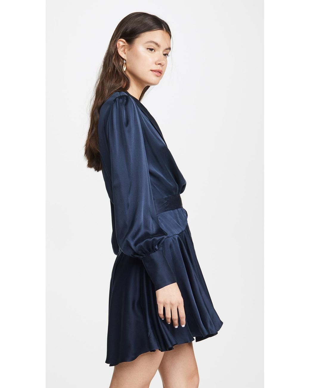 Zimmermann Espionage Silk Wrap Mini Dress in Blue Lyst