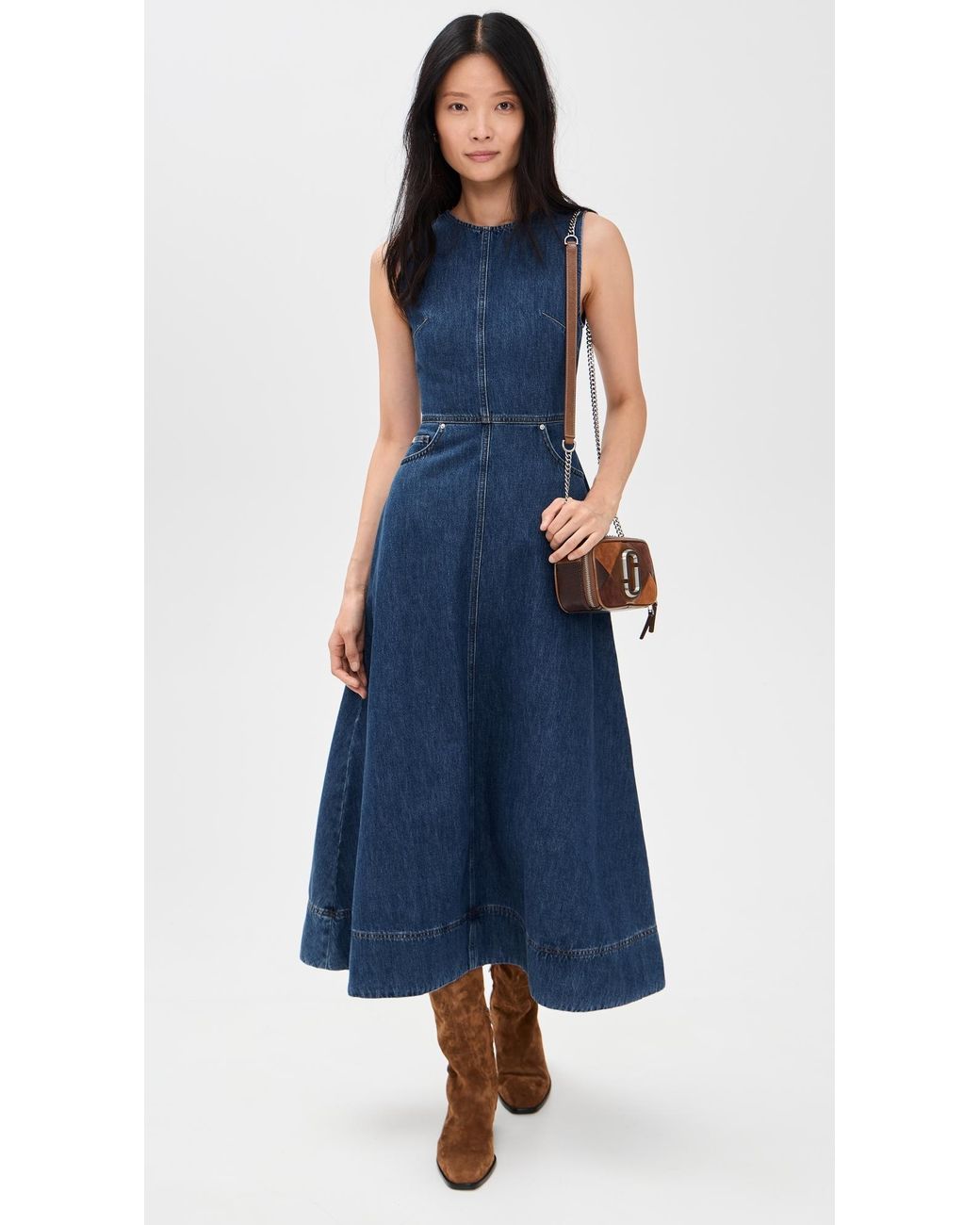 chinese dress ladies Good American Women's Denim Tube Midi Dress, Indigo594, Blue, L at Amazon  Women's Clothing store main image 0