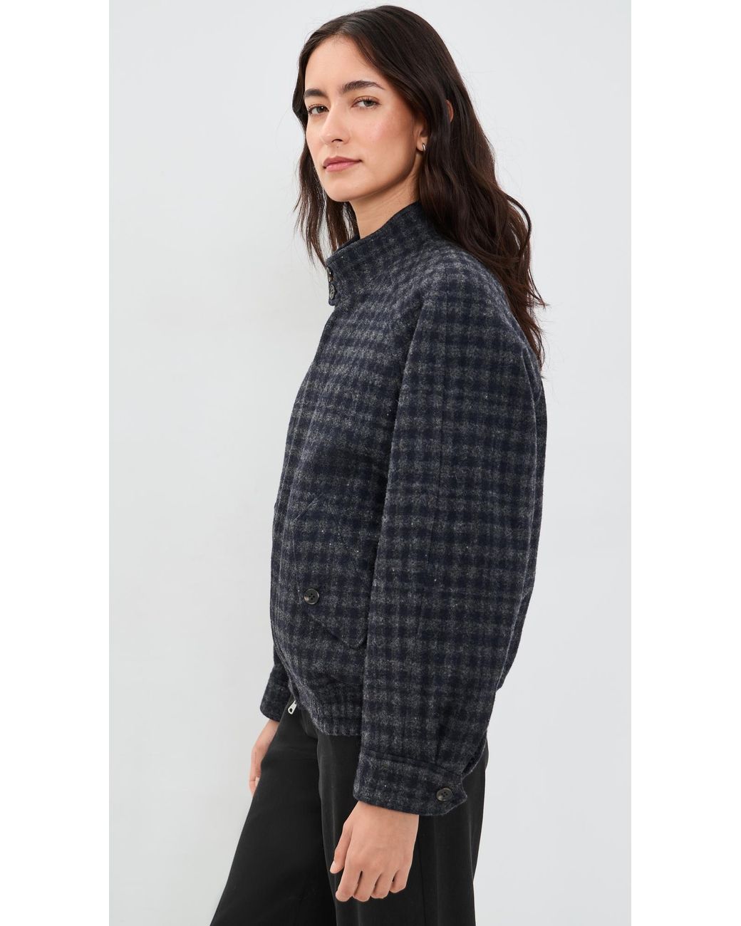 DUNST Black Harrington Quilted Wool Jacket