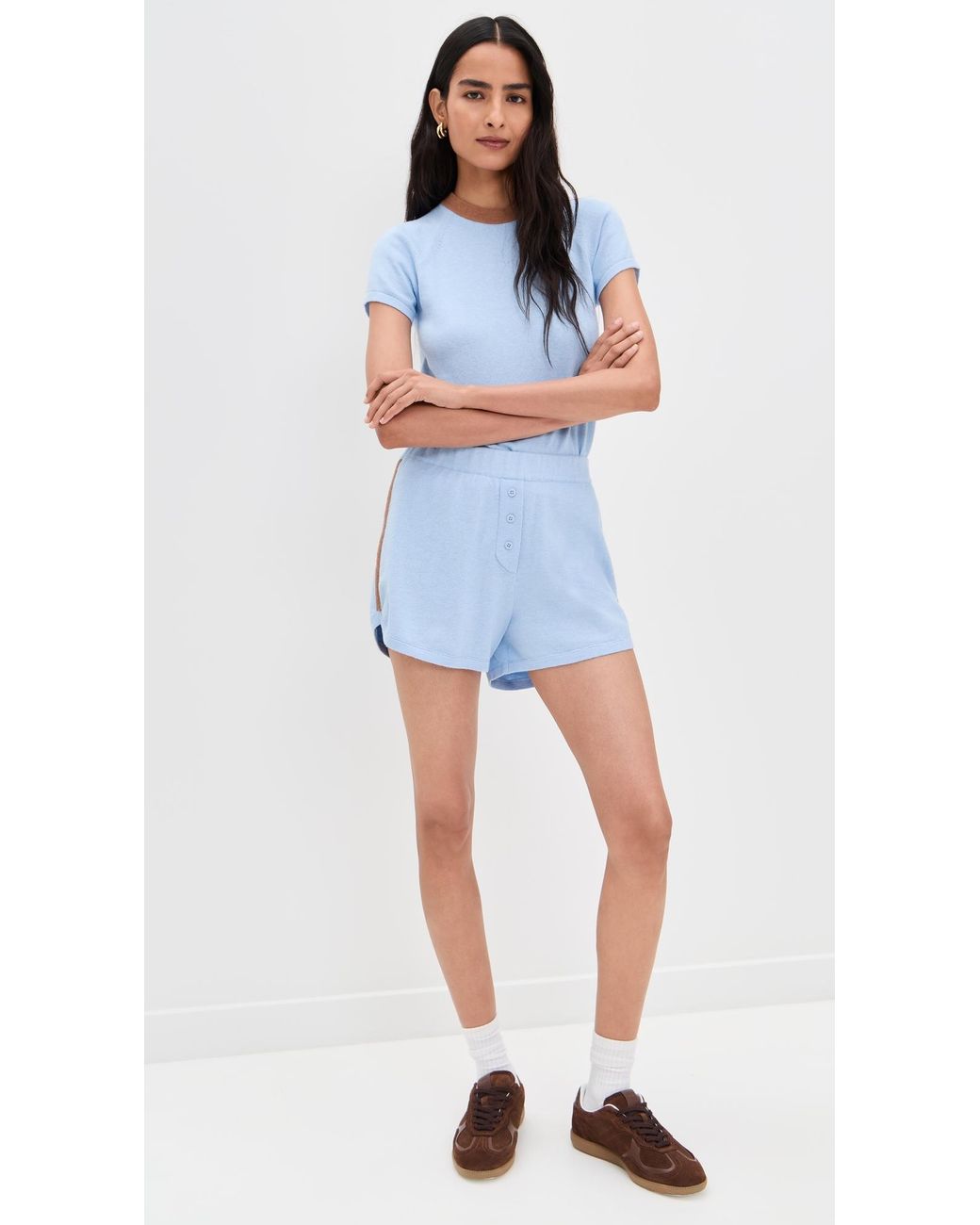 Le Bos Blue Track Shorts