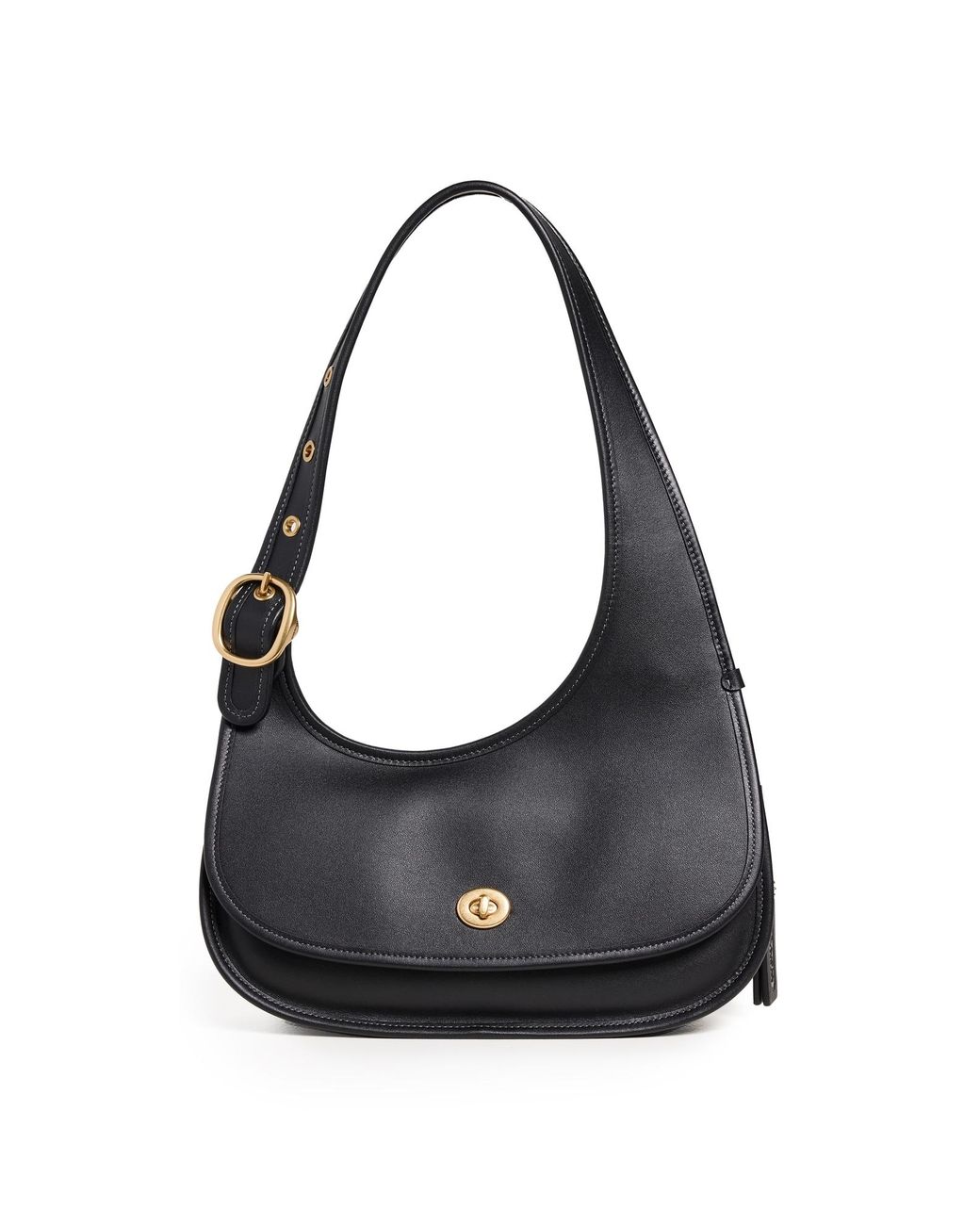 COACH The Originals Glovetanned Crescent Shoulder Bag in Black | Lyst