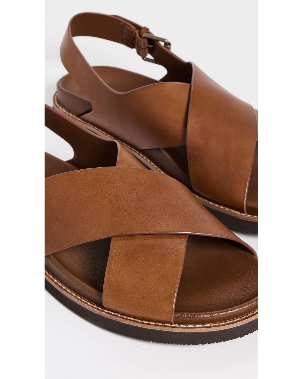 Polo Ralph Lauren Zane Leather Sandals in Brown for Men | Lyst
