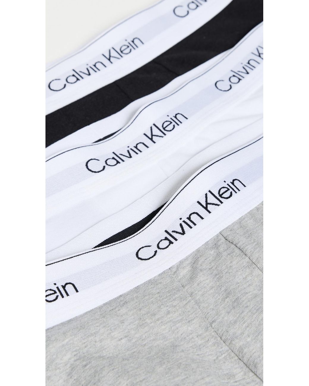 Calvin Klein White Icon Cotton Stretch 3 Pack Low Rise Trunks for men
