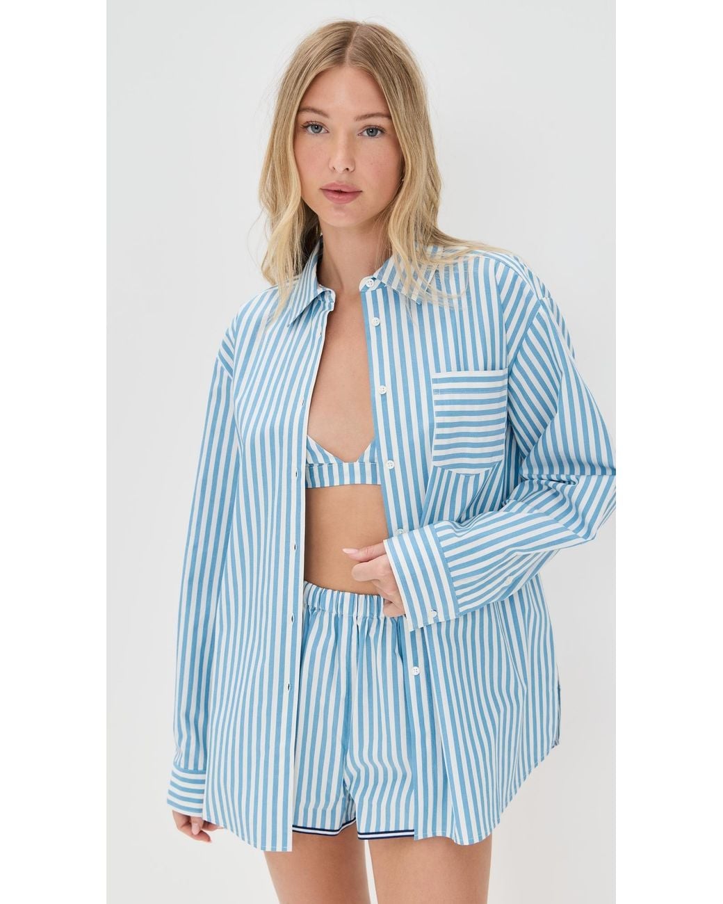 Solid & Striped Blue The Avril Button Down