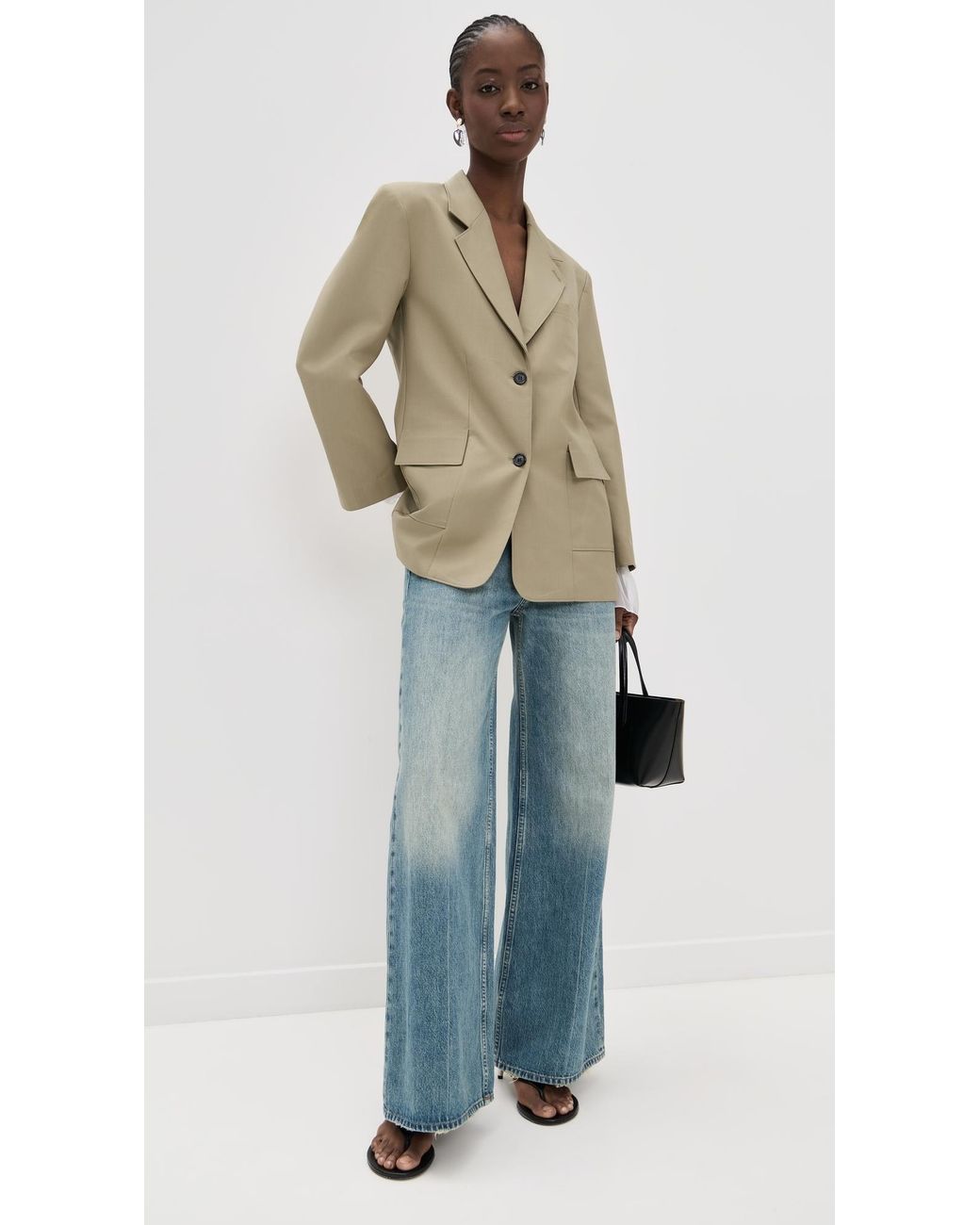 Simonett Natural Structured Sheer Cuff Blazer