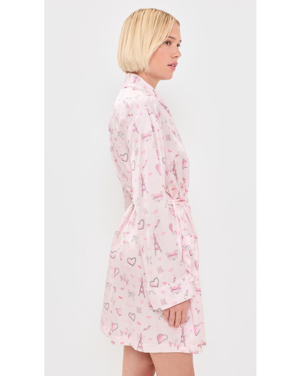 LoveShackFancy Pink Silk Robe