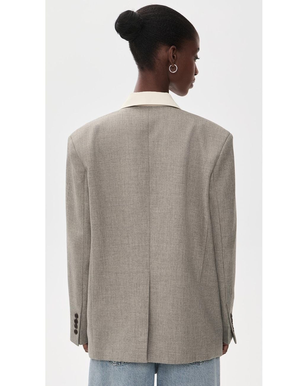 Source Unknown Gray Suki Collar Blazer