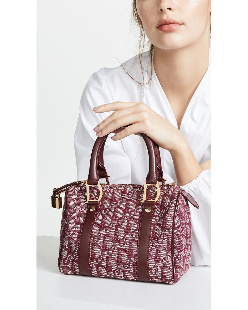 What Goes Around Comes Around Dior Mini Boston Bag | Lyst