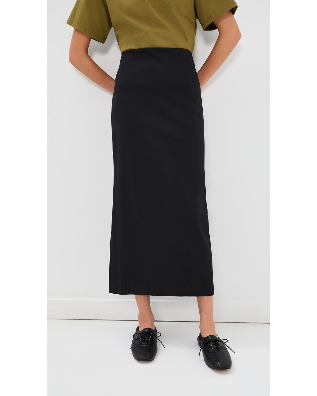 Tibi Compact Ultra Stretch Knit Pencil Skirt in Black | Lyst