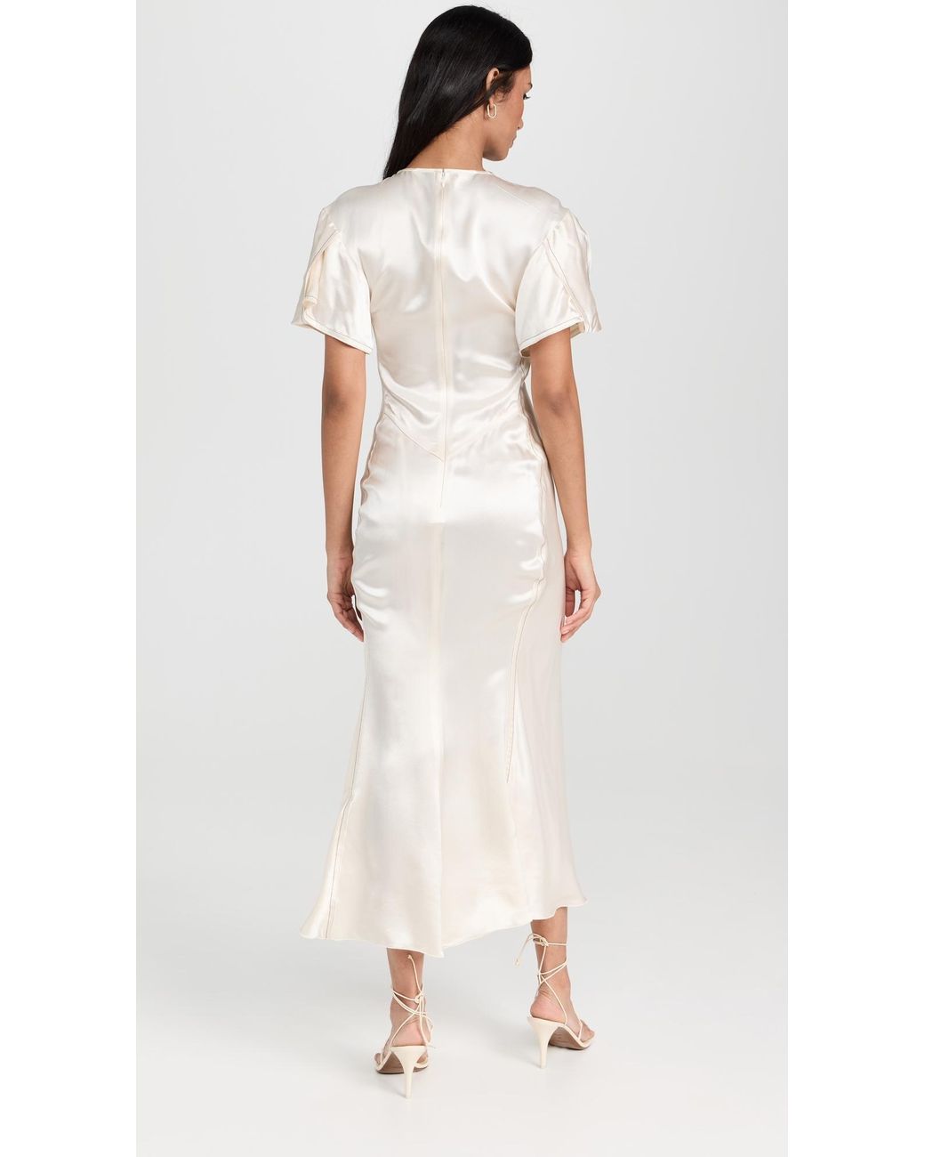 knee length dresses for ladies Gathered V-Neck Midi Dress - Iris main image 0