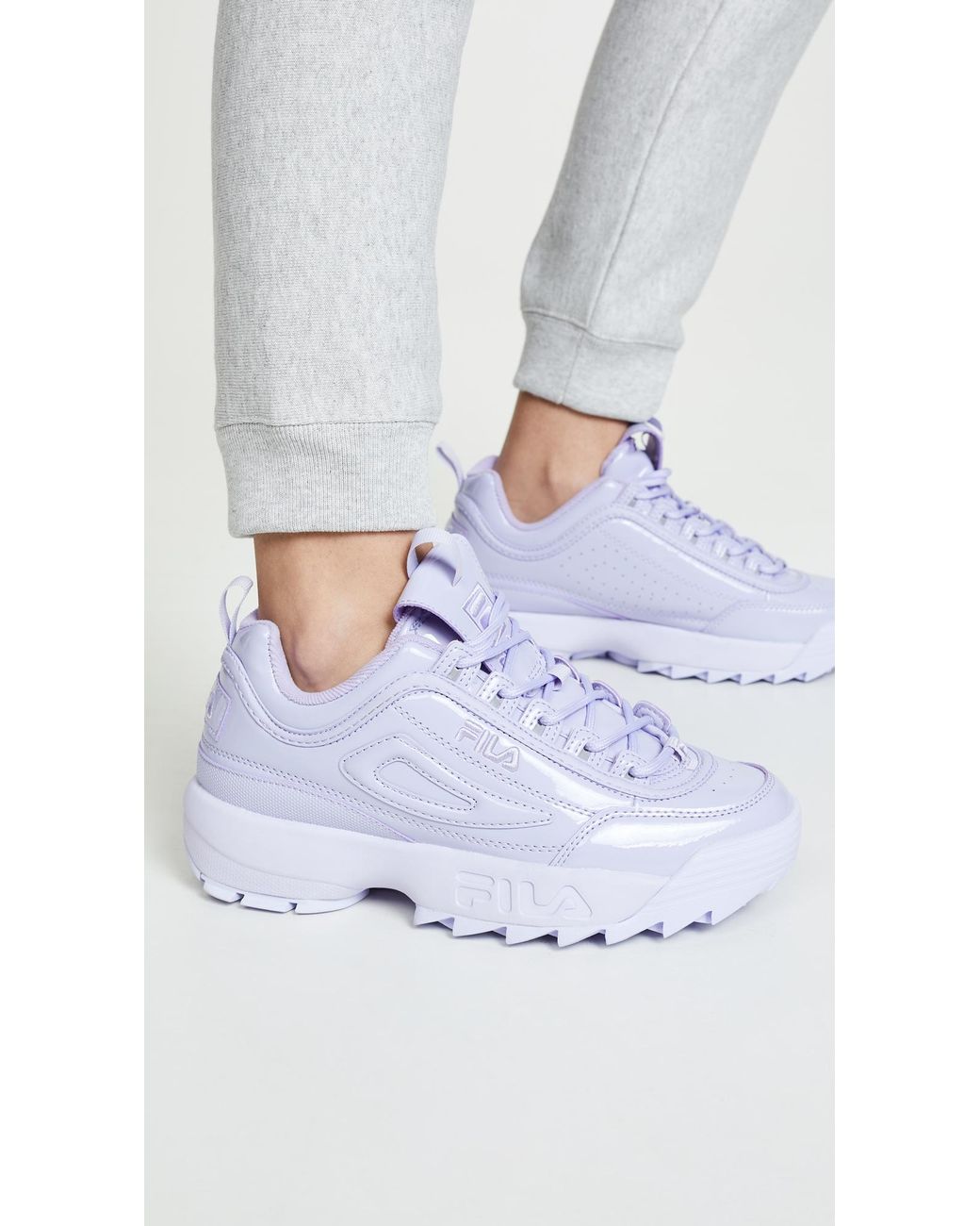 Fila Womens Disruptor Ii Premium Patent Chunky Sneaker In Lilac in Purple |  Lyst