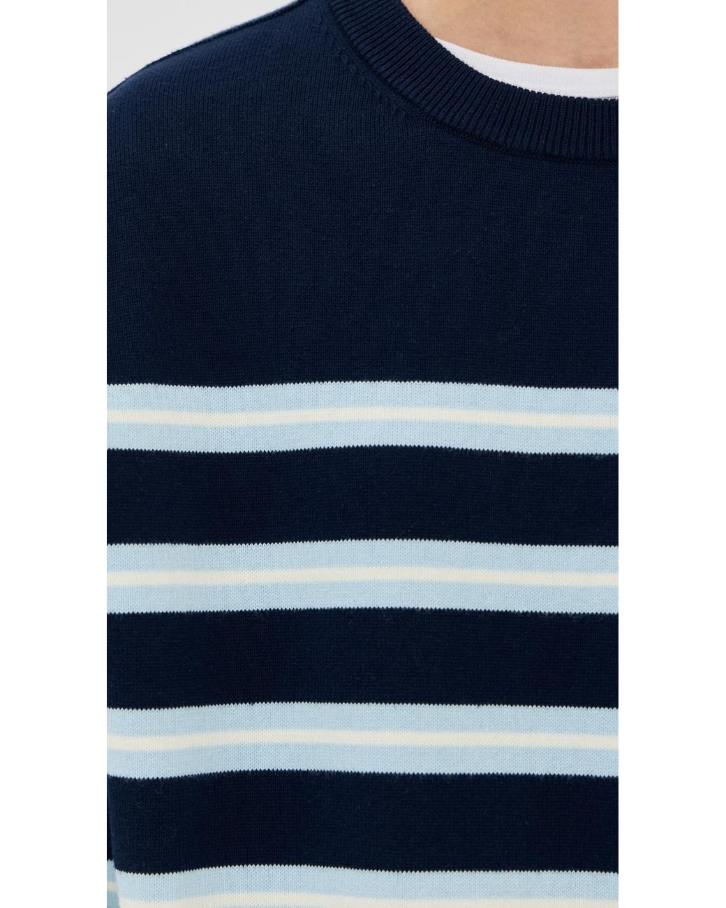 Le Bos Blue Striped Boxy Pullover