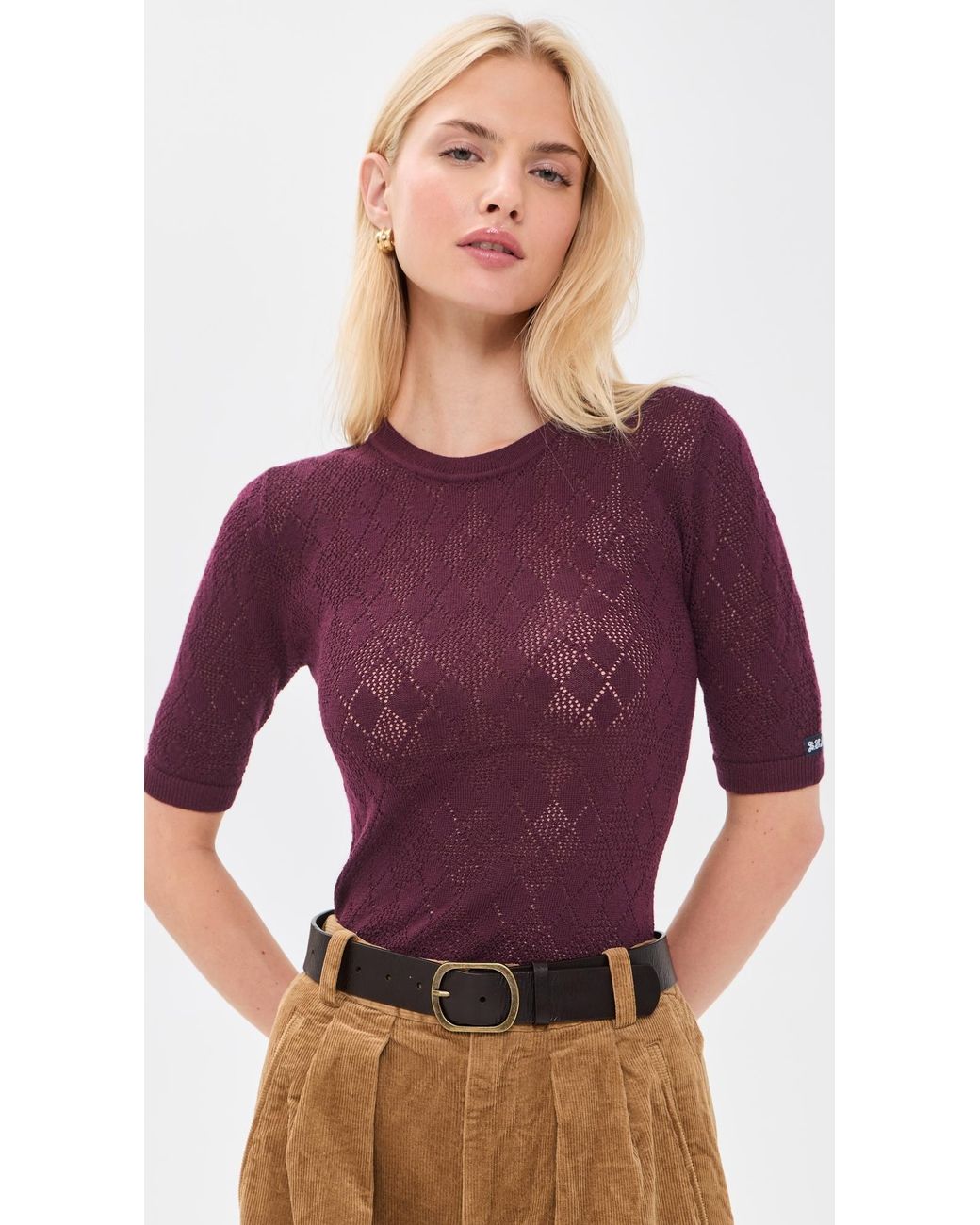 Sea Purple Jane Argyle Sweater