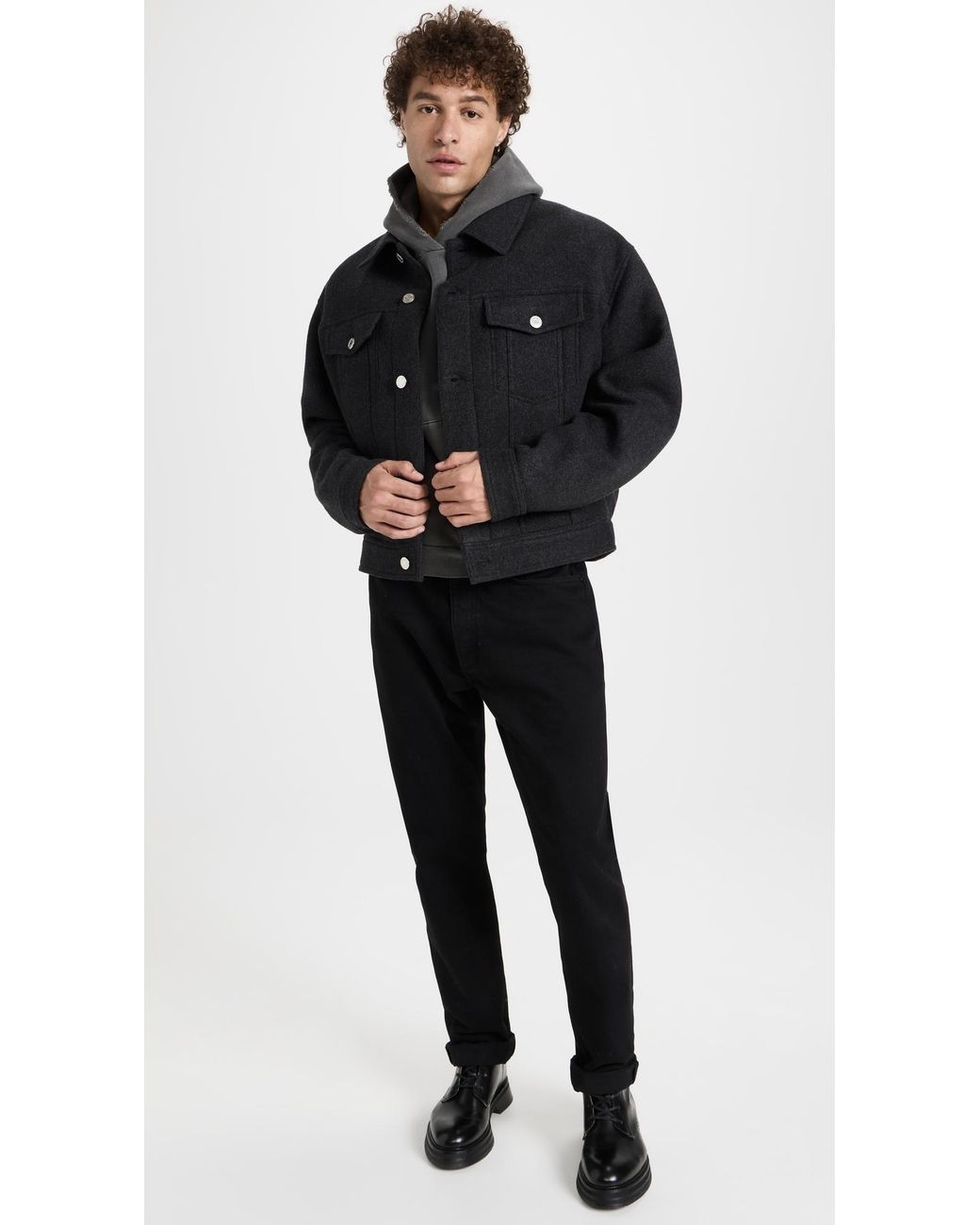 Ami Paris Boxy Jacket in Black for Men | Lyst Ami Paris Boxy Jacket in Black for Men | Lyst