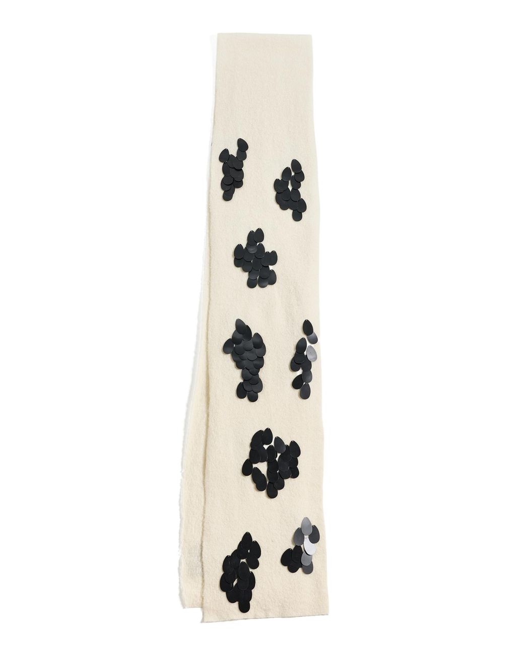 Chan Luu White Sequined Wool Scarf