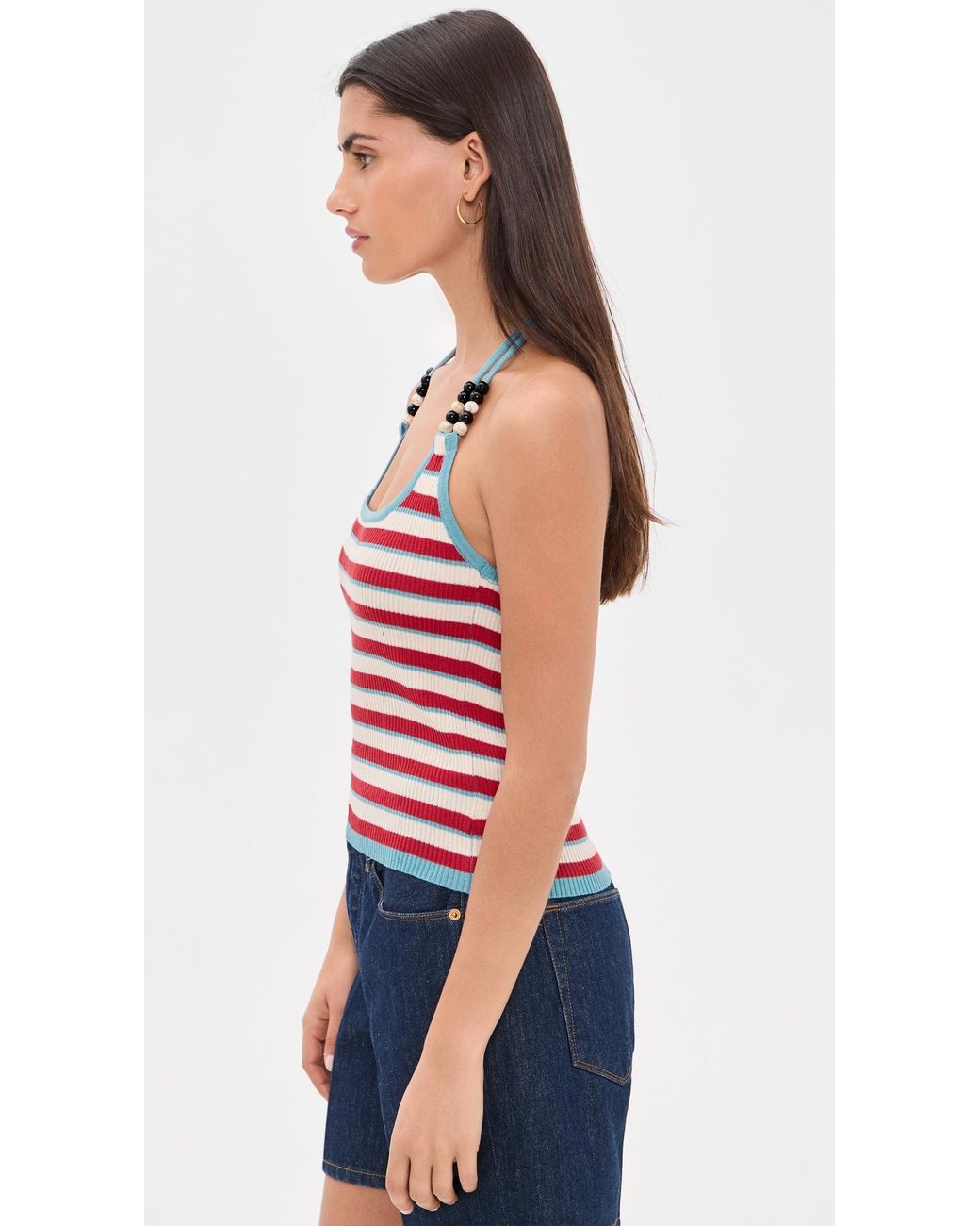 Bailey Rose Red Striped Halter Top