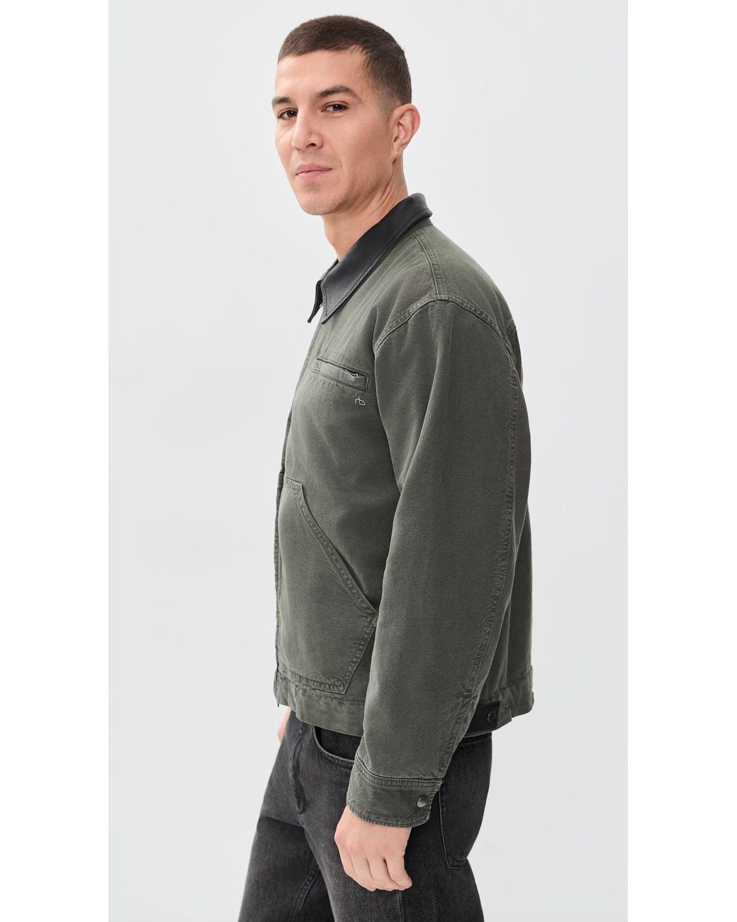 Rag & Bone Black Denim Workwear Jacket for men