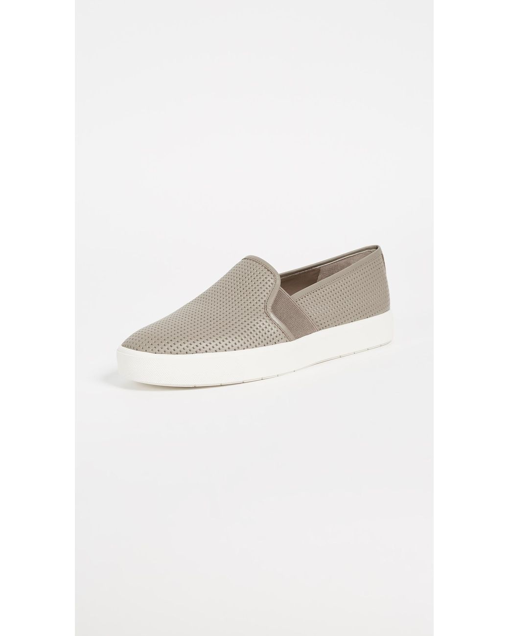 Vince Leather Blair Slip On Sneakers in Gray - Lyst