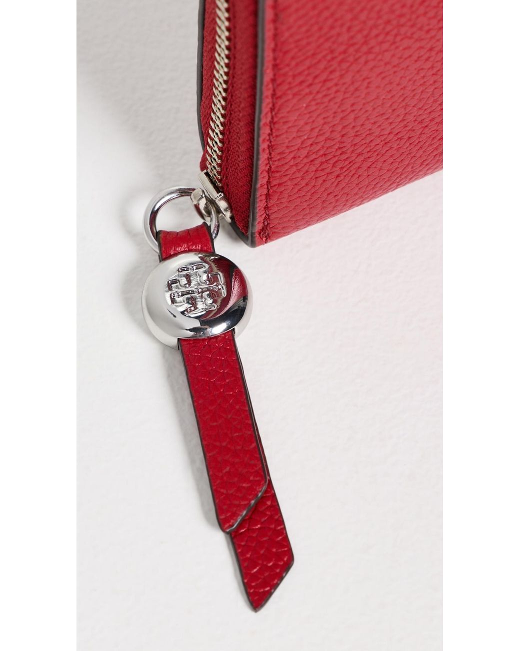 Tory Burch Red Romy Medium Zip Around Wallet