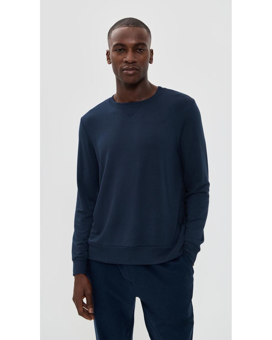 Beyond Yoga Blue Always Beyond Pullover Crew for men