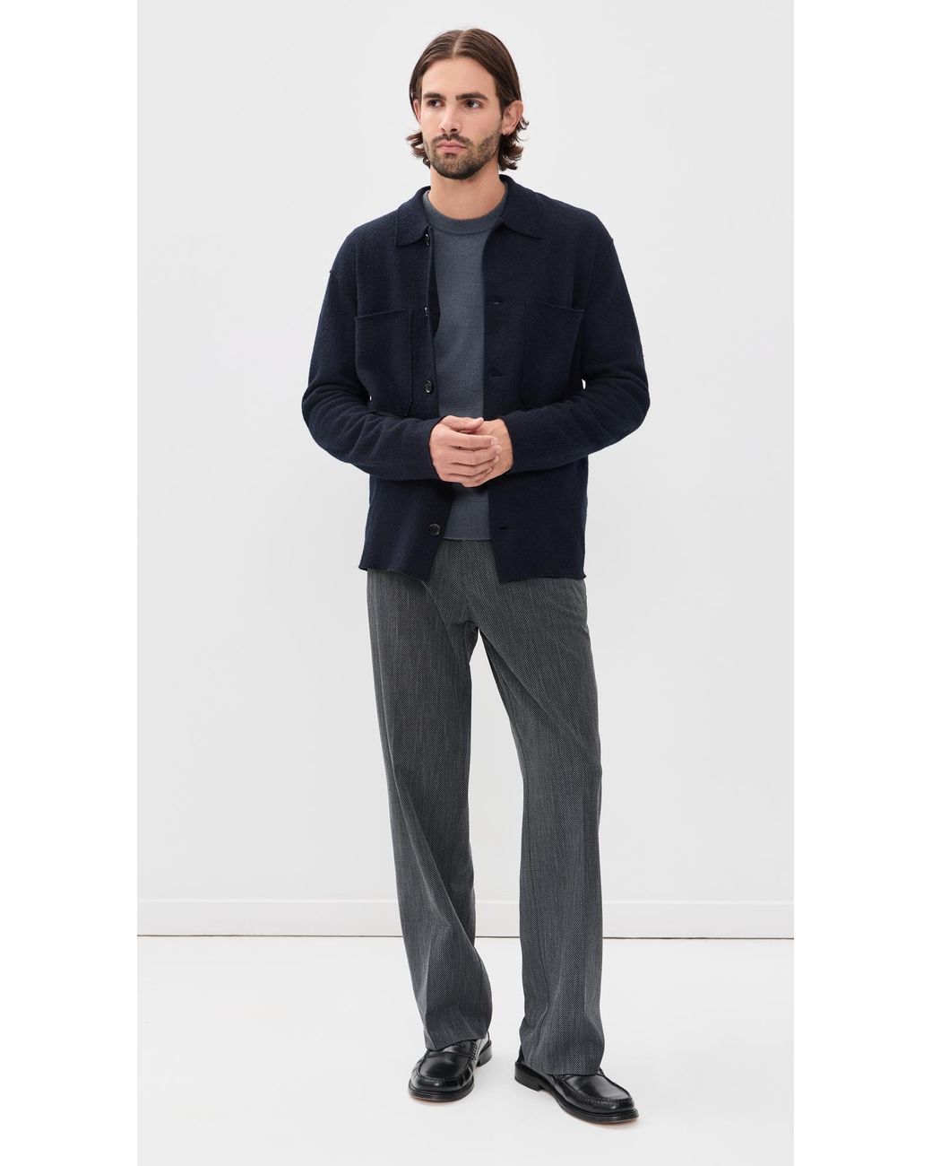NN07 Blue Jonas Full Button Shacket for men