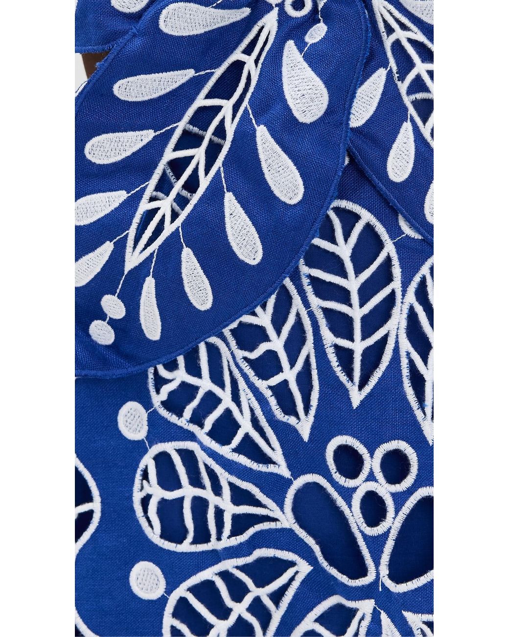 blue flower richelieu midi dress Blue Flower Richelieu Euroflax™ Premium Linen Midi Dress – FARM Rio