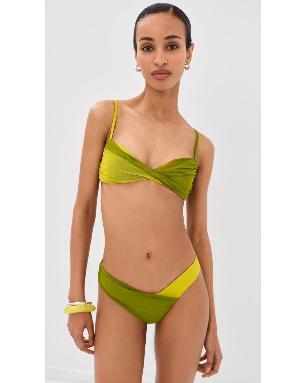 Staud Green Emsley Bikini Bottoms