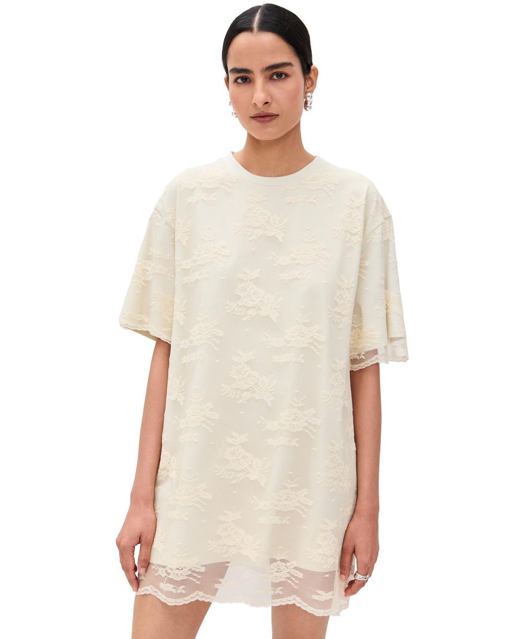 chinese dress ladies Lace Trim Mini Dress