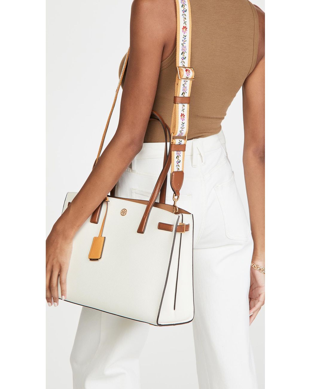 Tory burch walker color block satchel deals