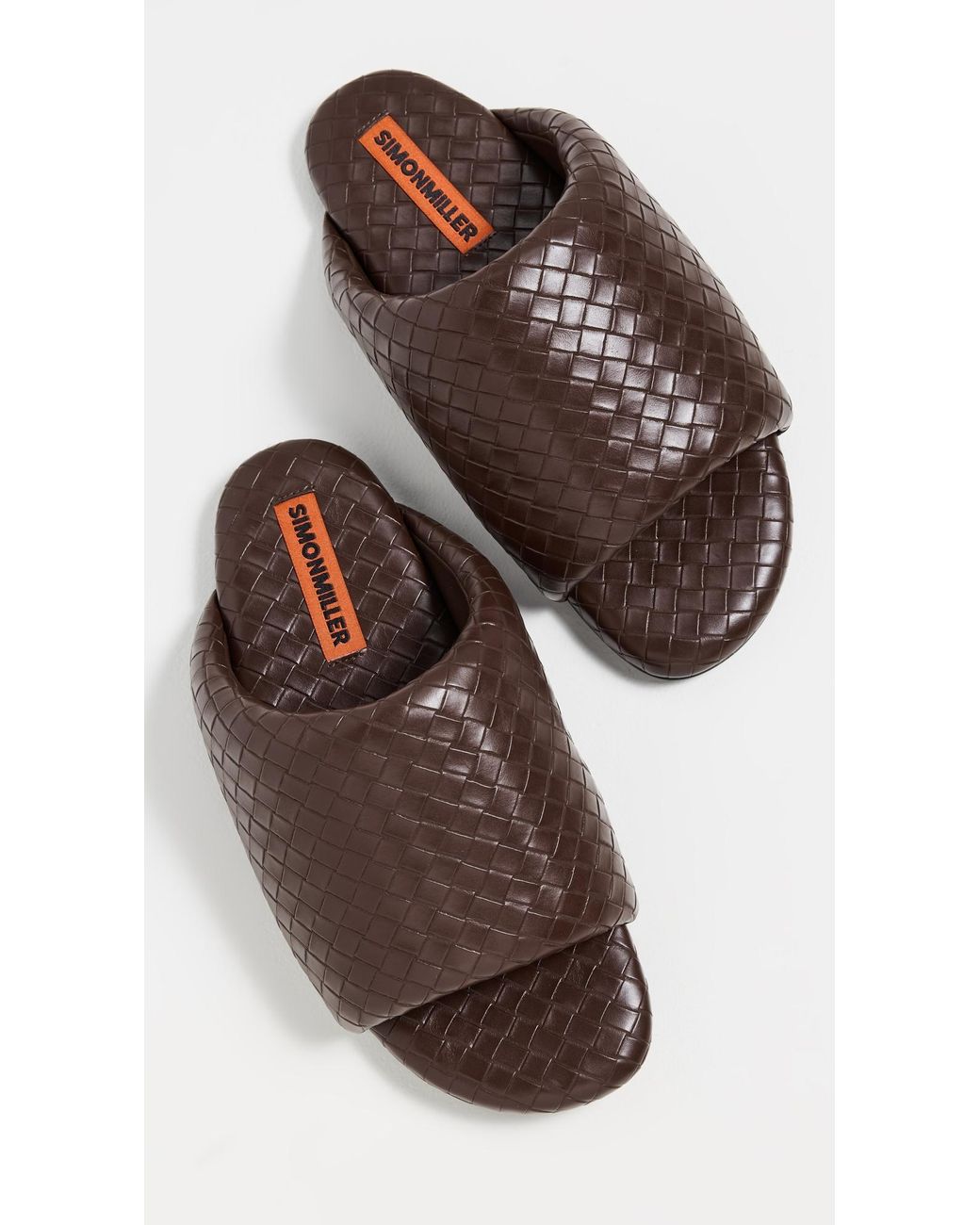 Simon Miller Woven Bubble Slides in Brown | Lyst